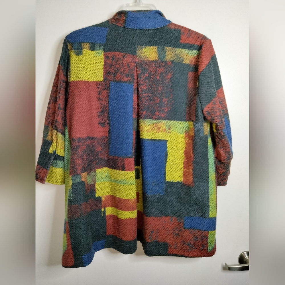 Ali Miles (Size L) Multicolored Patchwork Button … - image 10